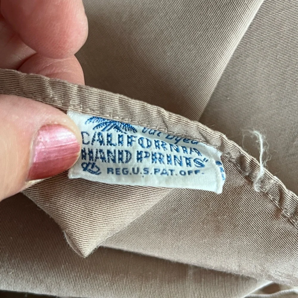 Vintage California hand prints Elegant Gray and Blue Tablecloth